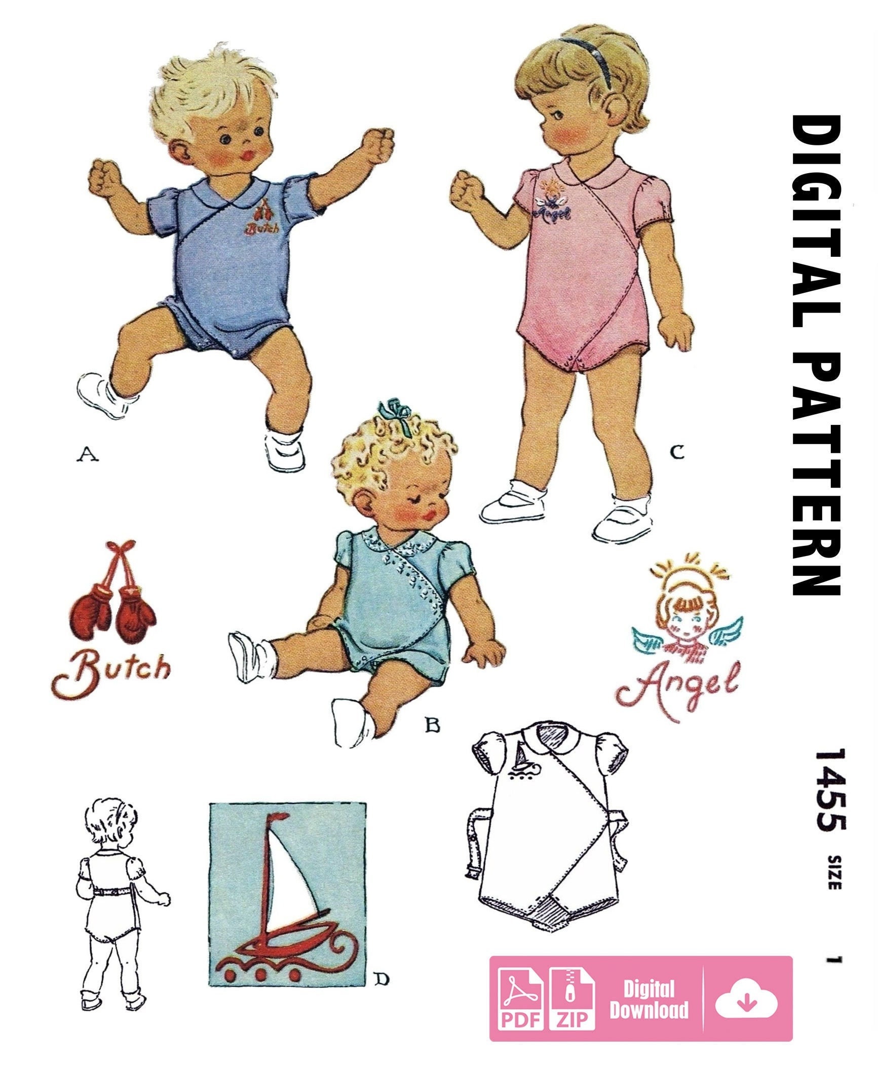 Vestiti per bambini degli anni '40 Italia