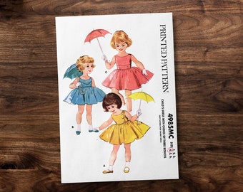 Girls 1950s Three Dress Styles - Toddler Child Kids - *REPRODUCTION* - Available sizes: 1, 2, 3, 4, 5, 6 - Sewing Pattern