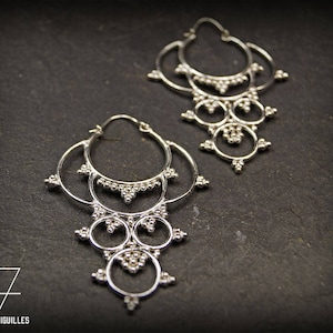 Silver Earrings hippie Earrings ethnic Earrings bohemian Earrings 42-40 ...