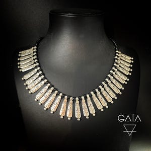 Antique Silver Plated Boho Style-Artisanal Tribal Necklace