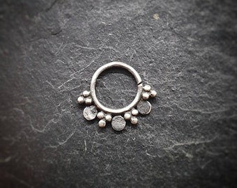 Septum ring - helix ring- ethnic ring- silver sterling ring-hippie ring- boho septum ring