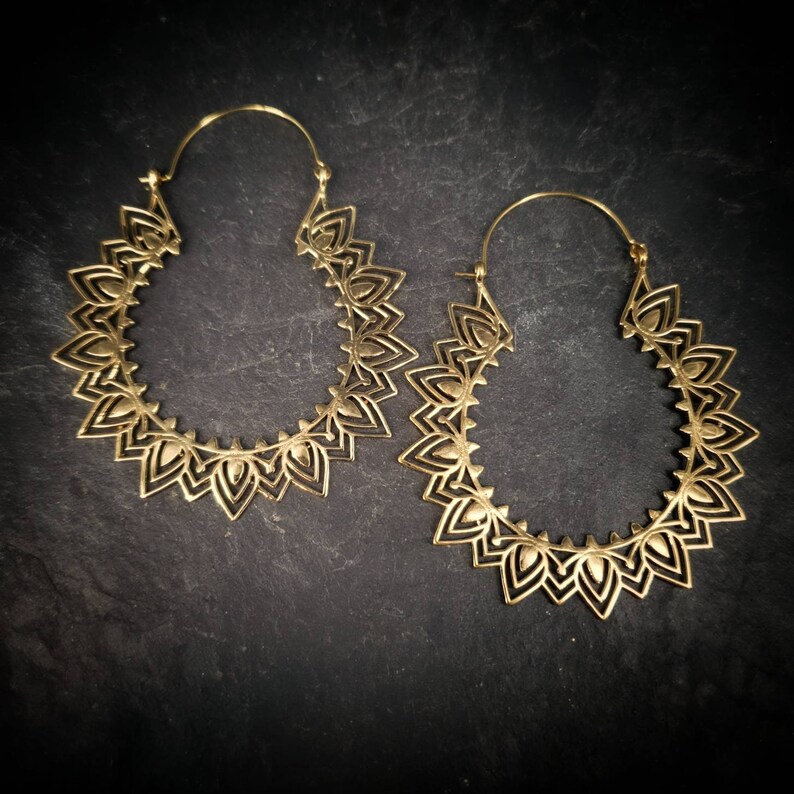 large tribal hoop earrings