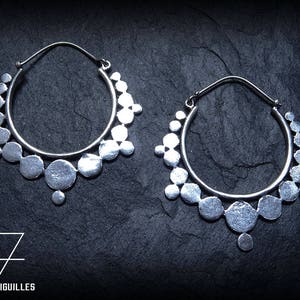 Tribal Creolen Silber-ethno Ohrring-Ethno Ohrring -versilberte Tribal Hoop 86-N4