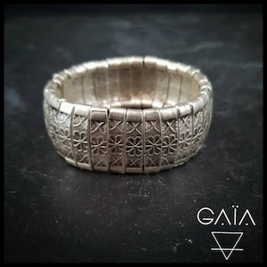 Silver Ethnic bracelet , antique silver -bohemian bracelet -tribal bracelet-silver plated