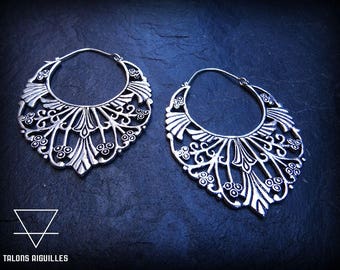 Boucles d 'oreille ,plaqué argent # Boucles ethniques # boucles tribales # mandala # bijou boho  # Gaia 44-58