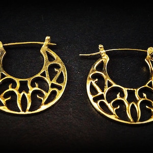 Boucles d&#39;oreilles ethniques laiton- boucles d&#39;oreille tribal  indienne  122-188