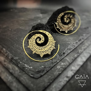 Bohemian spiral earrings -hippie earrings-boho earrings- ethnic jewelry 130-510