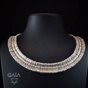 Ethnic silver plated necklace-bohemian jewelry - antique silver - tribal necklace - boho necklace
