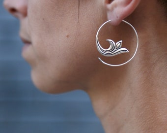Silver Plated Spiral Earrings: Bohemian Ethnic Style