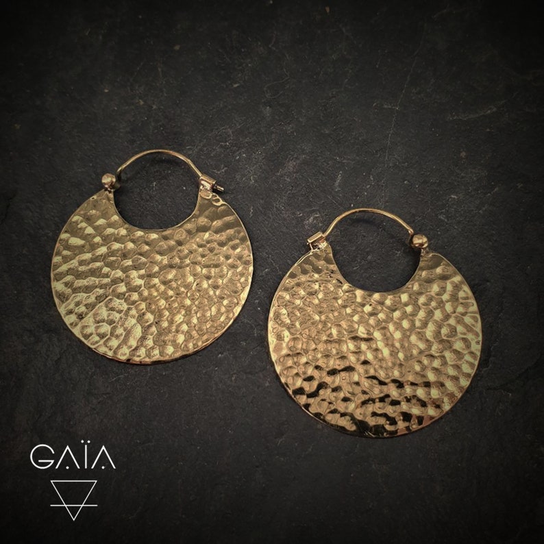 Boucles D'oreilles Tribales En Laiton Avec Labradorite - Neuf Avec étiquettes