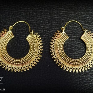 Ethnic earrings tribal hoop gypsy hoop earrings bohemian earrings 44-637 image 5