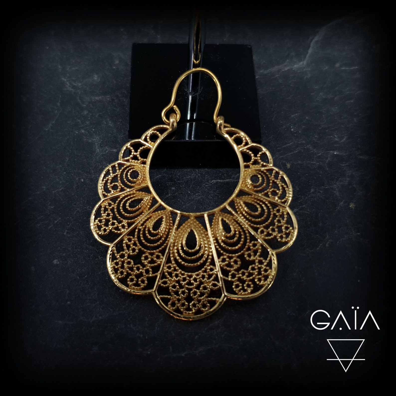 Ethnic Hoop Earrings brass Ethnic Earrings tribal Hoop Etsy