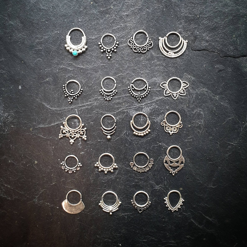 Septum Ring Helix Ring Ethnic Ring Silver Sterling - Etsy