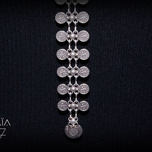 Silber lange Halskette-Boho Halskette-ethnischen Schmuck
