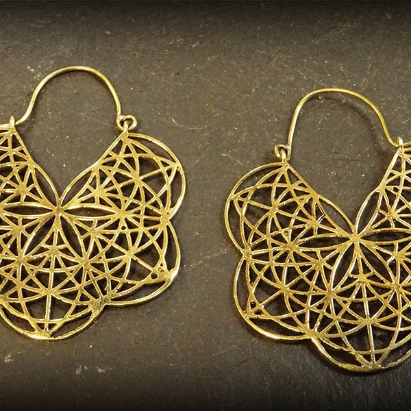 Tribal earrings -Sacred geometry earrings -flower of life earrings -ethnic earrings A 18