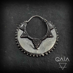 Tribal versilberte Ohrringe - Tribal Hoop - ethnische Ohrringe- Silber Ohrringe 25-107