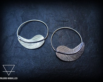 Silverly Orecchini Pendenti In Argento 925 Con Ali D'Angelo, Ipoallergenici, Con Piume Testurizzate E Ganci - Regalo Idea