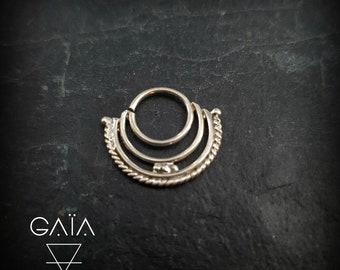 Septum ring, zilveren ring voor helix of septum, zilveren oorbel