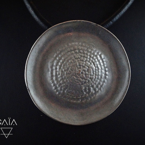 Pendentif ethnique argent plaqué- pendentif ethnique - collier argent antique - bijou boho