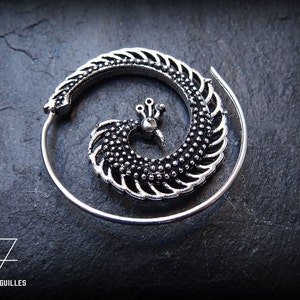 Boucles d'oreille spirales argent plaqué -boucles bohème-boucles boho- boucles ファッション 30-192