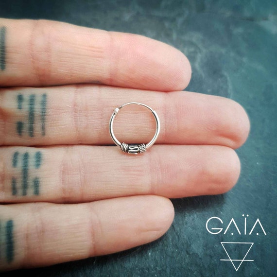 New !! Pair Of Sterling Silver Bali Multi Ringed Hoop Earrings 14 mm ! New !! Pair Of Sterling Silver Bali Multi Ringed Hoop Earrings 14 mm !