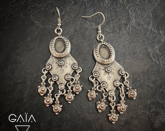ethnic earring,silver plated antique finish - boho earrings - ethnic earrings- silver plated-bohemian chic earrings
