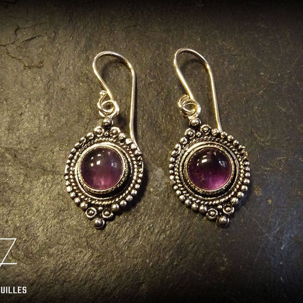 Dangle earrings with semi precious stone - Indian style earrings -ethnic earrings - Gaia 66-402