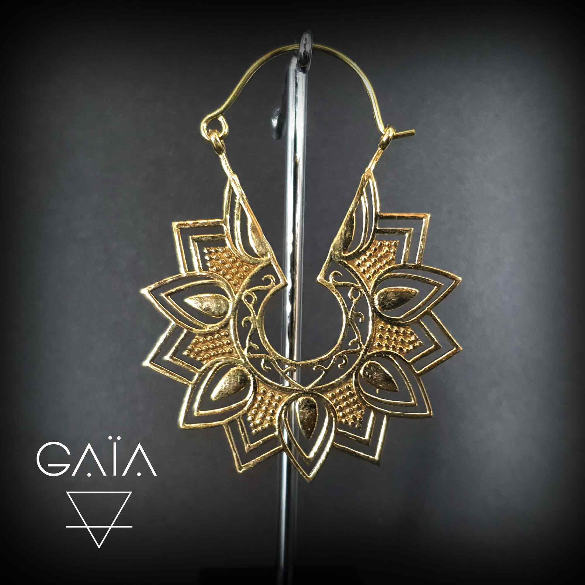 Ethnic Hoop Earrings brass Ethnic Earrings tribal Hoop Etsy