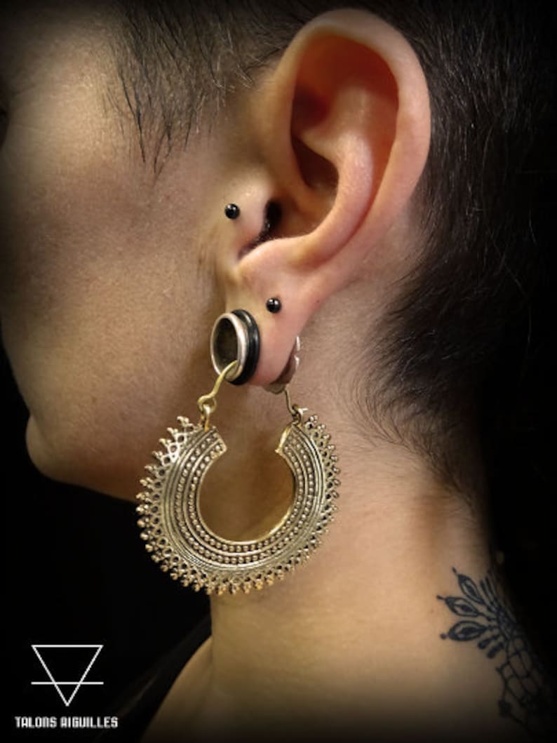 Ethnic earrings tribal hoop gypsy hoop earrings bohemian earrings 44-637 image 8