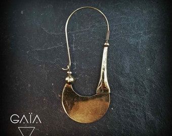 Gold hoop earrings- indian tribal earrings, brass earrings 12-17
