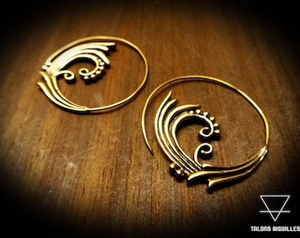 Brass Spiral Earrings: Boho Tribal Style