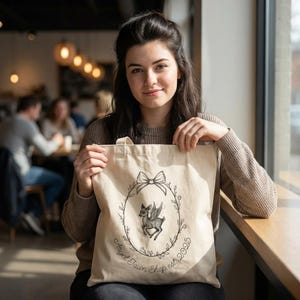 Girly Angel Fawn Coquette Tote Bag for Shopping image 5