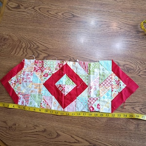 Mini Unfinished Quilt Top: 9x20 Inch Marmalade Fabric Table Runner