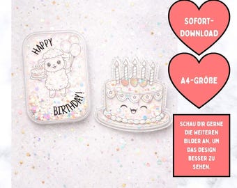 Geburtstags-Schüttelkarten, Verpackung für Geld und Gutscheine, Wunscherfüller Last-Minute-Karte, Konfettitüten, PDF DIY-Geburtstagsgeschenk