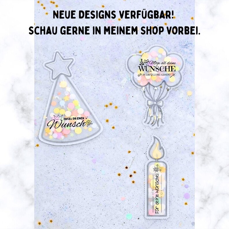 Geburtstags-Schüttelkarten, Verpackung für Geld und Gutscheine, Wunscherfüller Geldgeschenk, Konfettitüten, DIY-Geburtstagsgeschenk PDF image 5