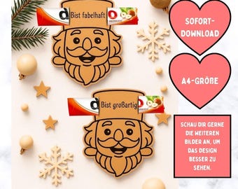 Druckvorlage Weihnachten – Nikolaus-Geschenkidee | Duplo-Geschenkidee für Kinder | Weihnachtliches Mitbringsel | Nussknacker