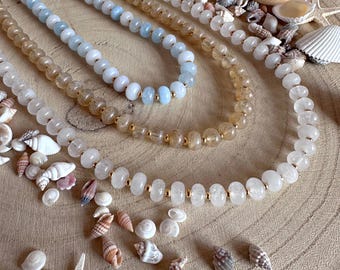 Handmade beach shades chunky natural gemstone necklace