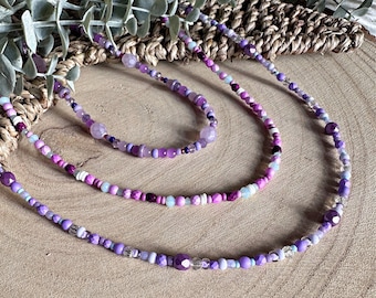 Handmade purple beaded necklace