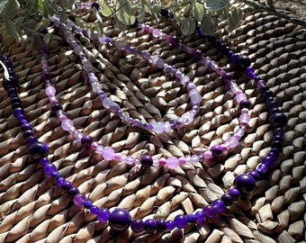 Handmade pretty purples beaded necklace