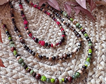 Handmade Autumn Fall beaded necklace