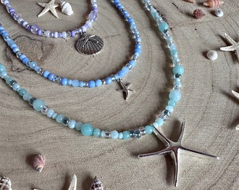 Handmade starfish beaded necklace