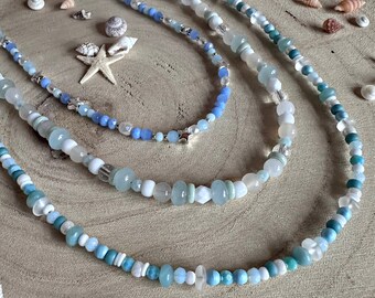 Handmade summer shades beaded necklace