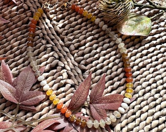 Limited Edition handmade Pumpkin Spice chunky natural stone necklace