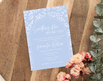 Plantilla de invitación para despedida de soltera "Algo azul antes de irme"