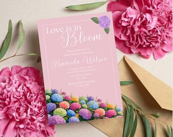 Plantilla de invitación para despedida de soltera "El amor está en flor"