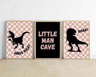 Arte mural de dinosaurios neutros / Decoración minimalista para habitación de niño (descarga digital de 8 x 10 pulgadas)