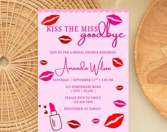 Plantilla de invitación para despedida de soltera "Bésame a la señorita"