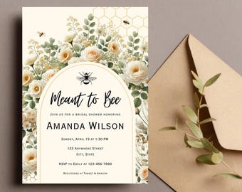 Plantilla de invitación para despedida de soltera "Meant to Bee"