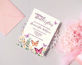 Plantilla de invitación para despedida de soltera "Una vida de mariposas"
