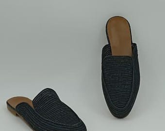 Mocasines de rafia marroquí hechos a mano para hombre: zapatos de boda, regalo artesanal, calzado natural de verano, zapatos de rafia para hombre